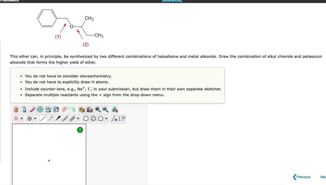 Tomework Op This Ether Can In Principle Be Synthesized By Two Different Combinations Of Haloalkane And Metal Alkoxide 1