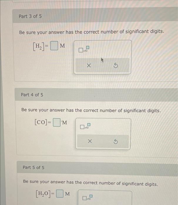 Consider The Following Equilibrium Process At 686 C Co G H G Co G H O G The Equilibrium Concentrations Of T 2