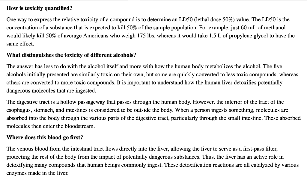 How Is Toxicity Quantified One Way To Express The Relative Toxicity Of A Compound Is To Determine An Ld50 Lethal Dose 1