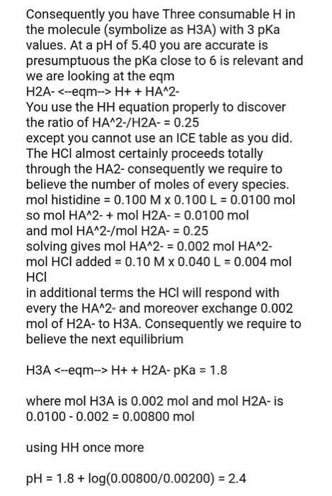 22 Calculation Of The Ph Of A Solution Of A Polyprotic Acid Histidine Has Ionizable Groups With Pk Values Of 1 8 6 0 3