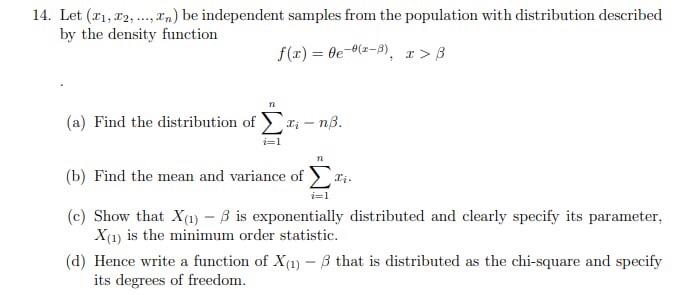 15 Let 11 12 In Be Independent Samples From The Uniform Distribution On 1 6 Let Xin And X 1 Be The Maximum 3