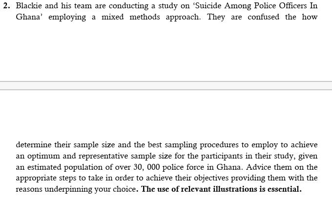 2 Blackie And His Team Are Conducting A Study On Suicide Among Police Officers In Ghana Employing A Mixed Methods App 1