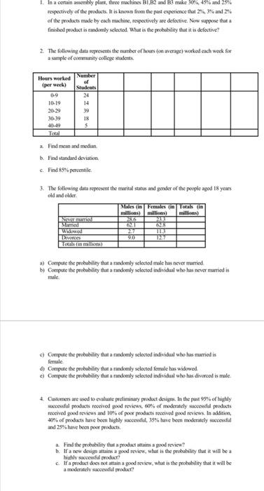 1 In A Certain Assembly Plant Three Machines B1 B2 And 33 Make 30 45 And 25 Respectively Of The Products It Is Kno 1
