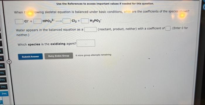A Q Eq Crea 2reg Zreq 2req D Use The References To Access Important Values If Needed For This Question When Th Lowing 2