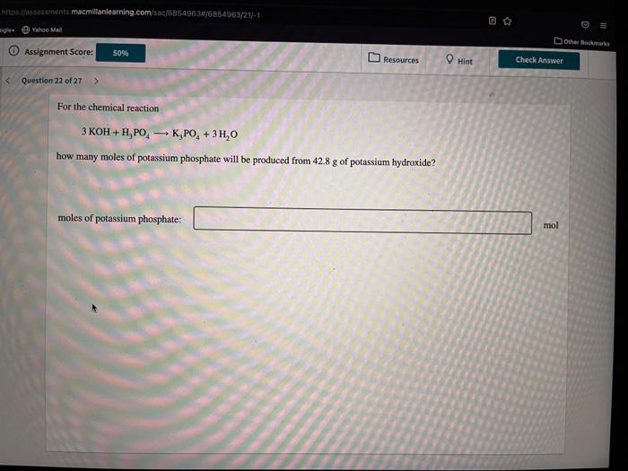 Question 23 Of 27 Hw 5 Ob Https Assessments Macmillanlearning Com Sac 6854 Apple Google Yahoo Mail Assignment Score 2