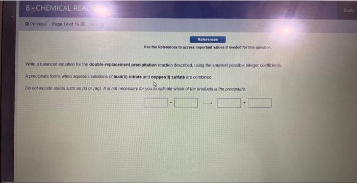 8 Chemical Reag Previous Page 14 Of 16 Ie Ho References Use The References To Access Important Values If Needed For Thi 1