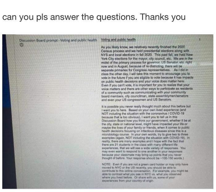 Can You Pls Answer The Questions Thanks You Discussion Board Prompt Voting And Public Health Voting And Public Health A 1