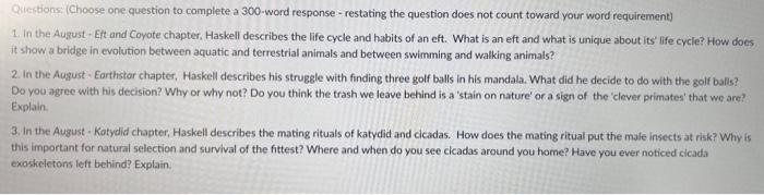 Questions Choose One Question To Complete A 300 Word Response Restating The Question Does Not Count Toward Your Word R 1