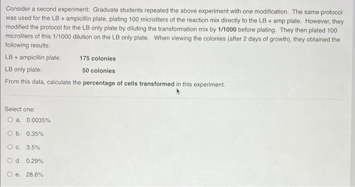Consider A Second Experiment Graduate Students Repeated The Above Experiment With One Modification The Same Protocol W 1