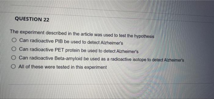 Question Completion Status Question 20 Questions 13 15 Pertain To This Experiment Alzheimer S Disease Ad Is A Devast 4