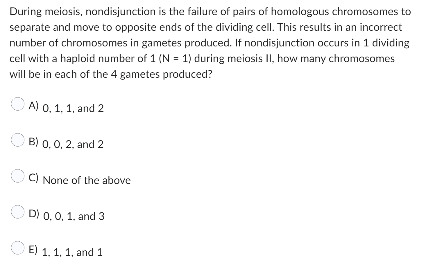 During Meiosis Nondisjunction Is The Failure Of Pairs Of Homologous Chromosomes To Separate And Move To Opposite Ends O 1