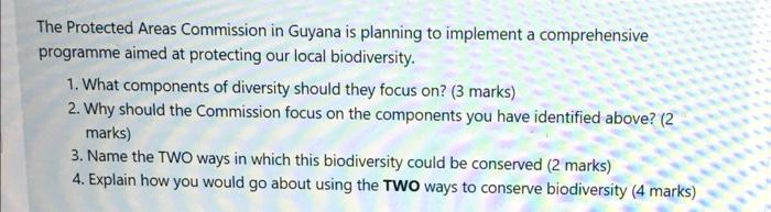 The Protected Areas Commission In Guyana Is Planning To Implement A Comprehensive Programme Aimed At Protecting Our Loca 1