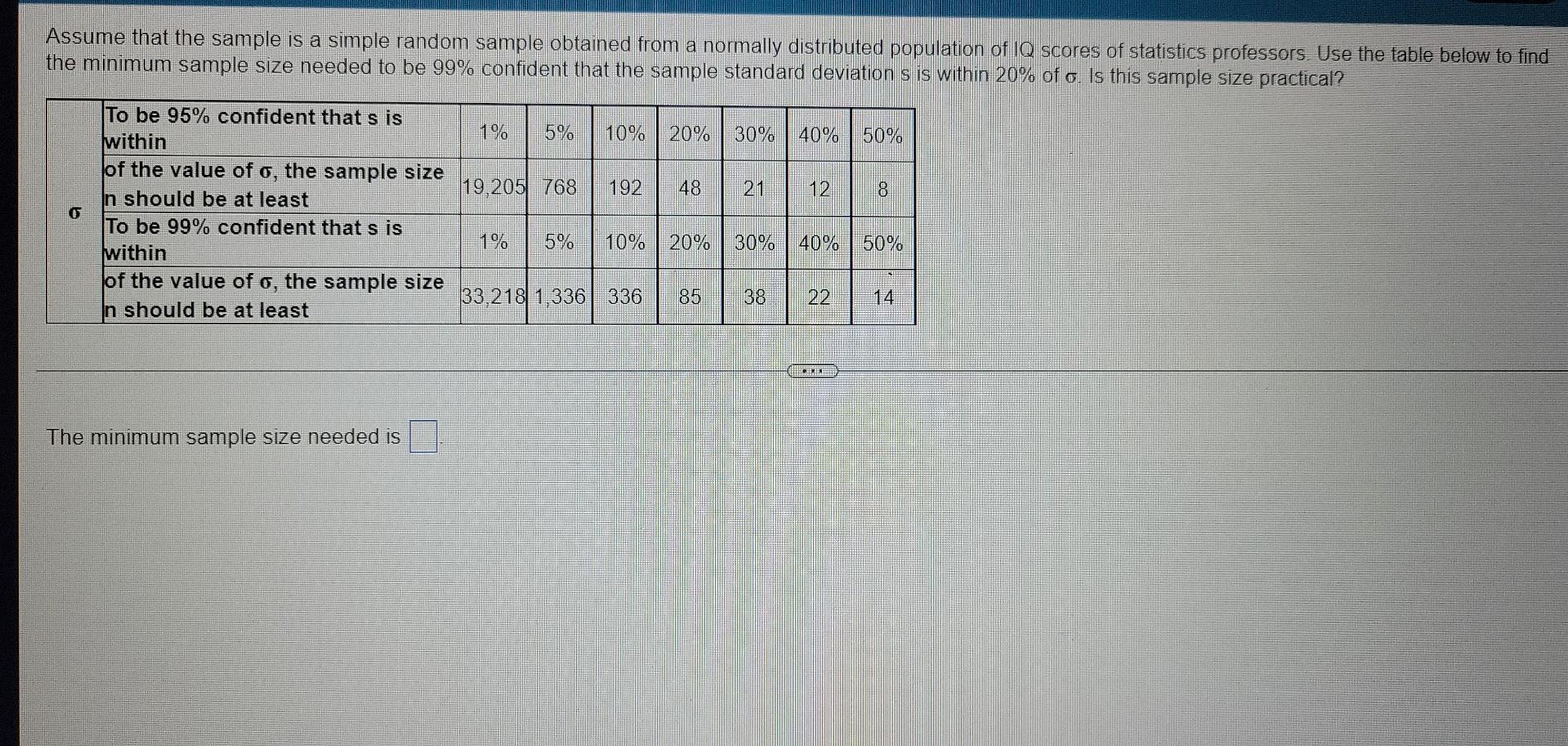 Assume That The Sample Is A Simple Random Sample Obtained From A Normally Distributed Population Of Iq Scores Of Statist 1