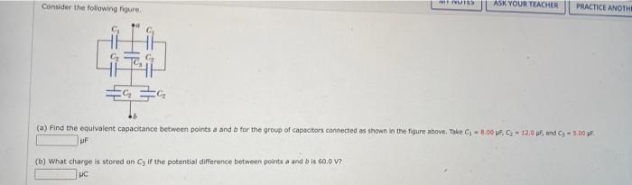 Consider The Following Figure 2 Menute B What Charge Is Stored On Cy If The Potential Difference Between Points A A 1