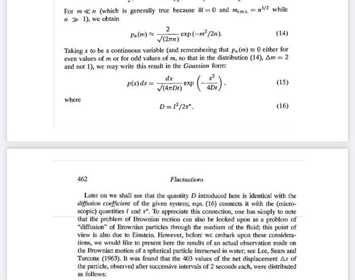 For Mn Which Is Generally True Because 0 And Mems 2 While N 1 We Obtain Pn M Exp M 2n 14 Taking X T 1