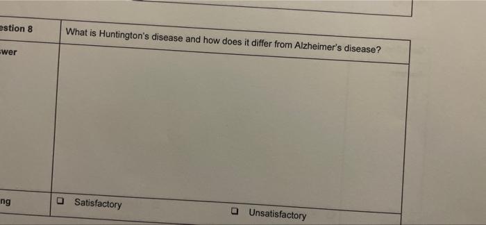How Does Ftd Differ From Alzheimer S Disease Estion 8 Wer Ng What Is Huntington S Disease And How Does It Differ From 2