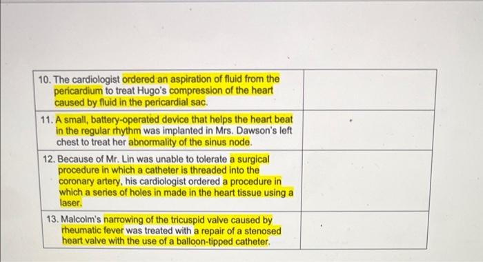 Cardiovascular System Chapter 10 Translations Instruction Replace The Yellow Highlighted Words With The Correct Terms 2