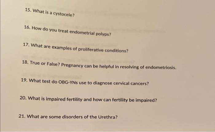 15 What Is A Cystocele 16 How Do You Treat Endometrial Polyps 17 What Are Examples Of Proliferative Conditions 18 1