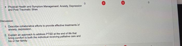 Physical Health And Symptom Management Anxiety Depression And Post Traumatic Stres Discussion 1 Describe Collaborat 1
