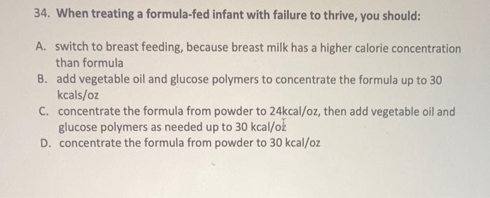 35 Which Of The Following Is Considered A Behavioral Intervention For A Toddler With Nonorganic Failure To Thrive A U 4