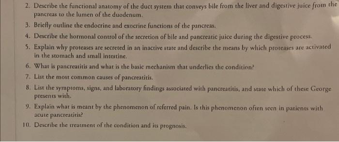 National Center For Case Study Teaching In Science A Case Of Acute Pancreatitis By David F Dean Department Of Biology 2