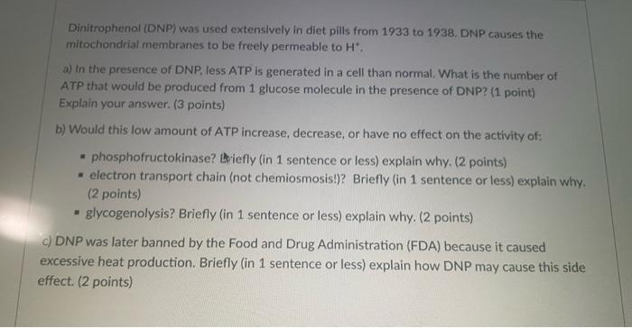 Dinitrophenol Dnp Was Used Extensively In Diet Pills From 1933 To 1938 Dnp Causes The Mitochondrial Membranes To Be F 1
