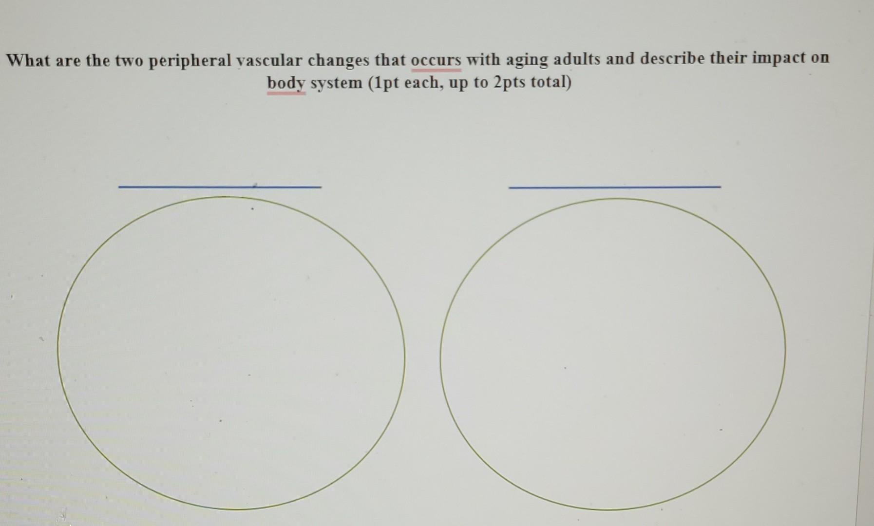 What Are The Two Peripheral Vascular Changes That Occurs With Aging Adults And Describe Their Impact On Body System 1pt 1