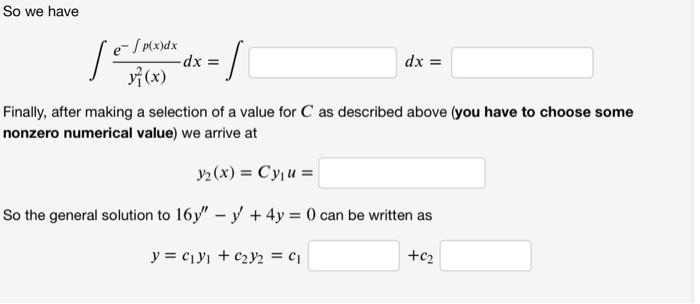 Given A Second Order Linear Homogeneous Differential Equation A X Y A X Y A X Y 0 We Know That A Fundamental S 3