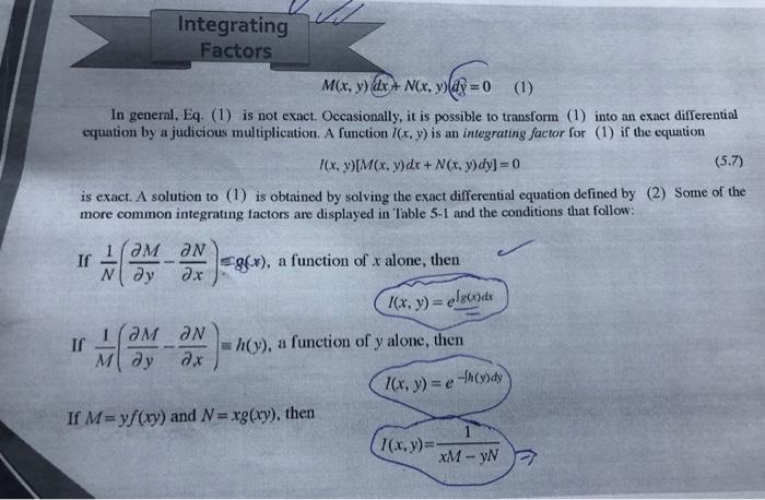 Integration Factors 1