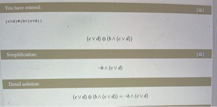 You Have Entered Cvd B Cvd Simplification Detail Solution Cvd B Cv D B Cvd Cvd B Cv D B C 1