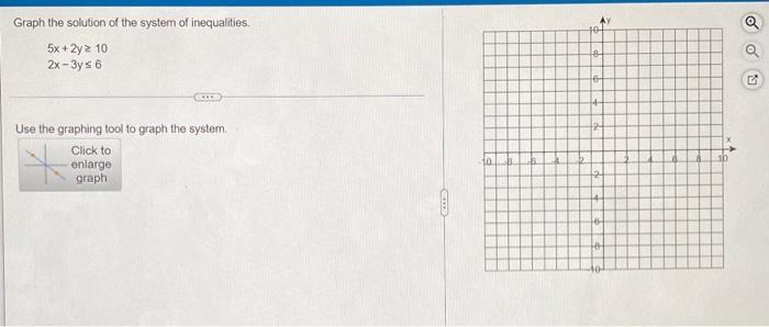 Graph The Solution Of The System Of Inequalities 5x 2yz 10 2x 3y 6 Gild Use The Graphing Tool To Graph The System C 1