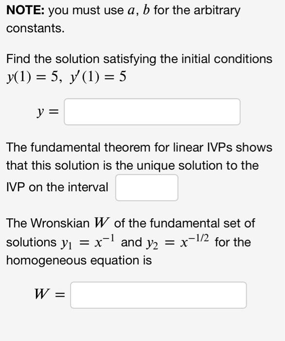 The General Solution Of The Homogeneous Differential Equation 2x Y 5xy Y 0 Can Be Written As Y Ax Bx 2 Wh 2