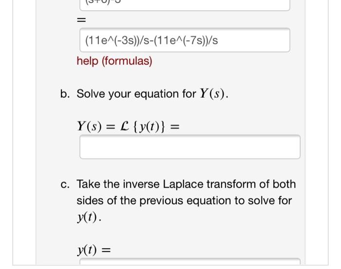 0 If 0 T 3 If 3 T 7 If 7 T 0 Y 6y 10 0 Y 0 3 A Take The Laplace Transform Of Both Sides Of The 2