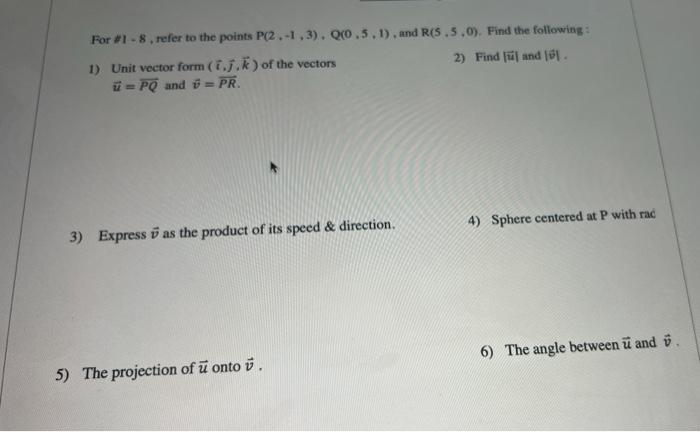 Read Instructions Use The Given Points Show All Work 1
