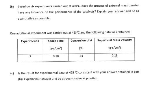 An Irreversible First Order Reaction Ar Was Carried Out In An Isothermal Ideal Plug Flow Reactor With 3 9 Mm Diameter 2