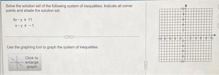 Solve The Solution Set Of The Following System Of Inequalities Indicate All Corner Points And Shade The Solution Set 4 1