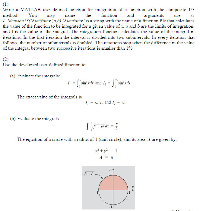 Function For Integration Of A Function With The Composite 1 3 Name The And Arguments You Function Use As 1 Write A Mat 1