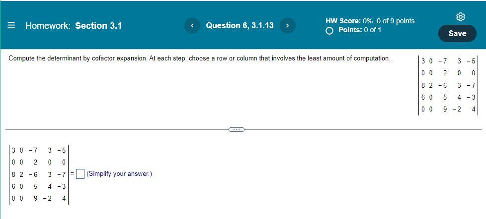 Linear Algebra Af 3 1 6 9 1