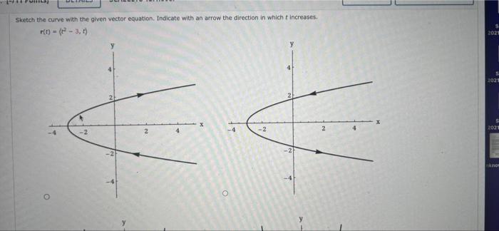Sketch The Curve With The Given Vector Equation Indicate With An Arrow The Direction In Which T Increases R T 3 1