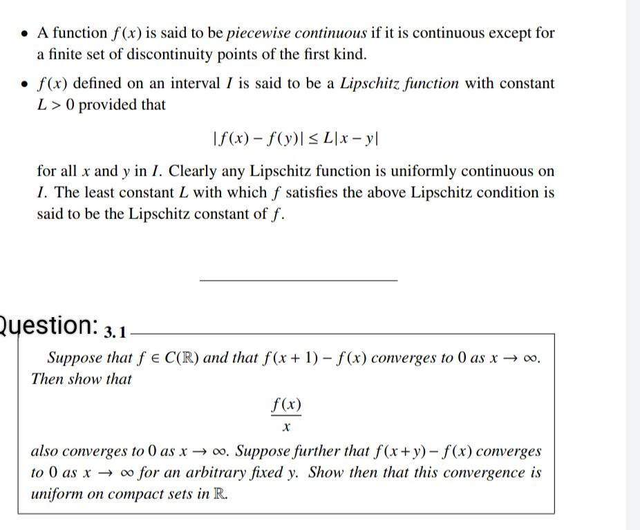 A Function F X Is Said To Be Piecewise Continuous If It Is Continuous Except For A Finite Set Of Discontinuity Points 1