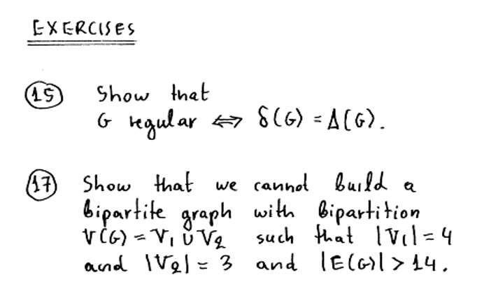 Exercises 15 17 Show That G Regular 8 6 A G Show That We Cannot Build A Bipartite Graph With Bipartition Vcg 1