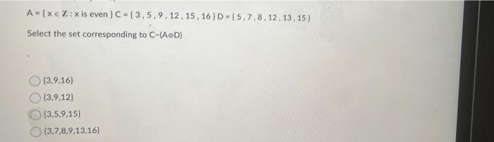 Select The Collection Of Sets That Forms A Partition Of Z Xez Xs0 Xez X 0 Xez X 0 Xez X 0 0 Xez X 0 Xez X 0 X 2