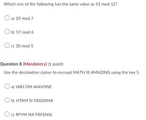 Please Choose The Correct Answer Show Work 1