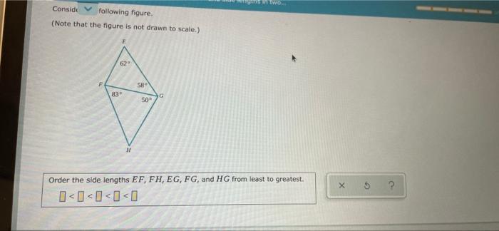Conside Following Figure Note That The Figure Is Not Drawn To Scale 83 62 H 58 50 Engins In Two Order The 1
