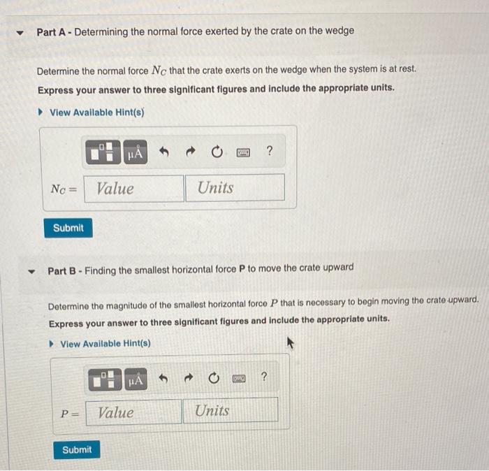 Learning Goal To Use The Equations Of Equilibrium To Analyze A System Containing A Wedge And To Determine The Necessary 2