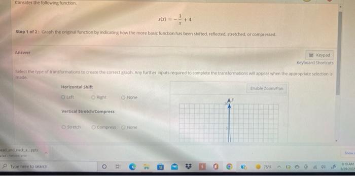 Consider The Following Function S X Step 1 Of 2 Graph The Original Function By Indicating How The More Basic Funct 1