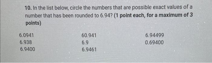 9 What Are Two Ways To Say The Time 3 7 Minutes Out Loud 1 Point Each For A Maximum Of 2 Points 10 In The List Be 2