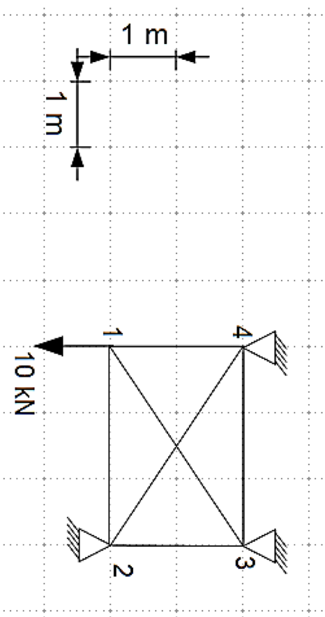 For The Following Hyperstatic Truss Structure Determine The Stress In The Chords 1 4 1 2 And 2 4 Using The Matrix Meth 1
