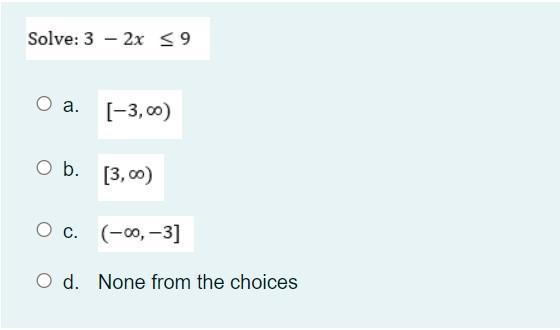 Solve 32x 9 O A 3 00 O B 3 00 O C 00 3 O D None From The Choices 1