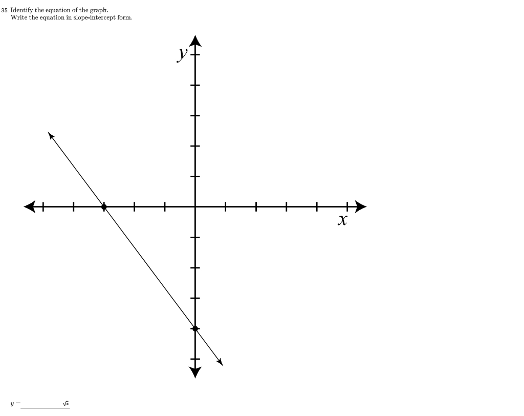 35 Identify The Equation Of The Graph Write The Equation In Slope Intercept Form Y 8 X 1